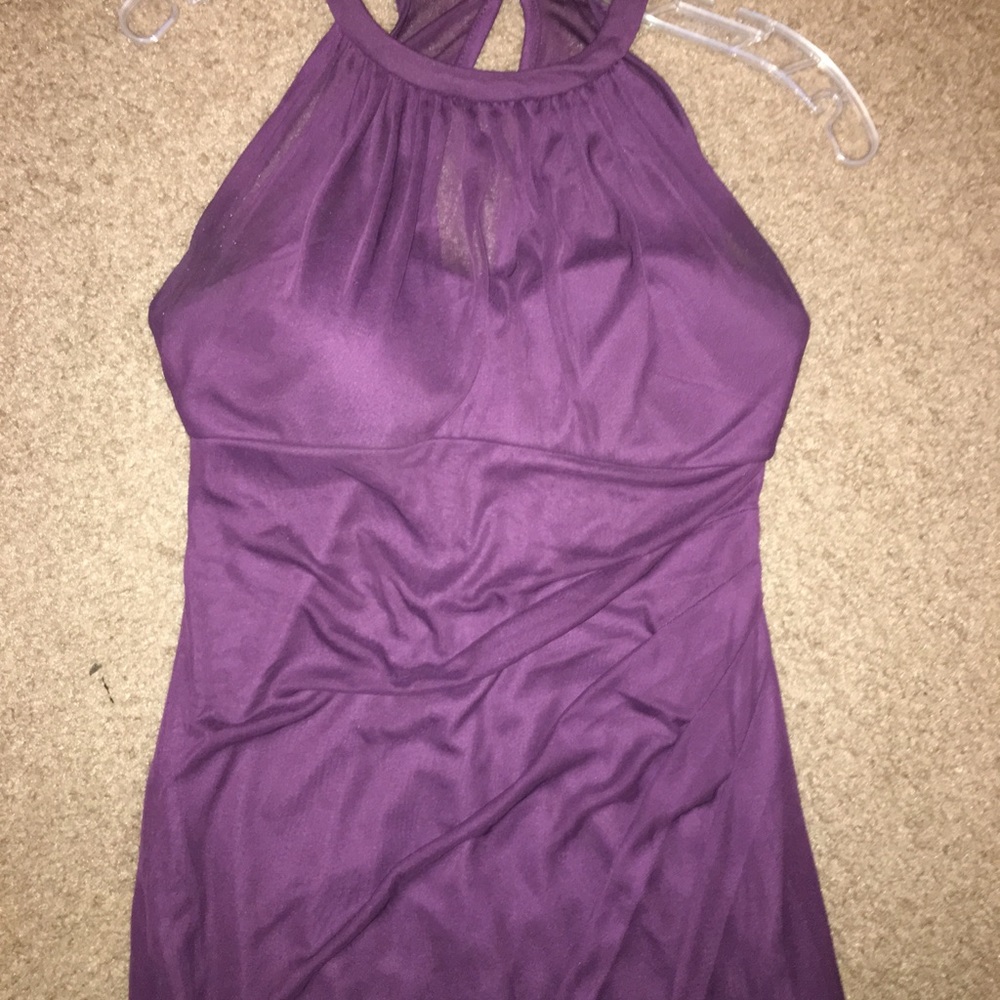 David’s Bridal plumb bridesmaid dress